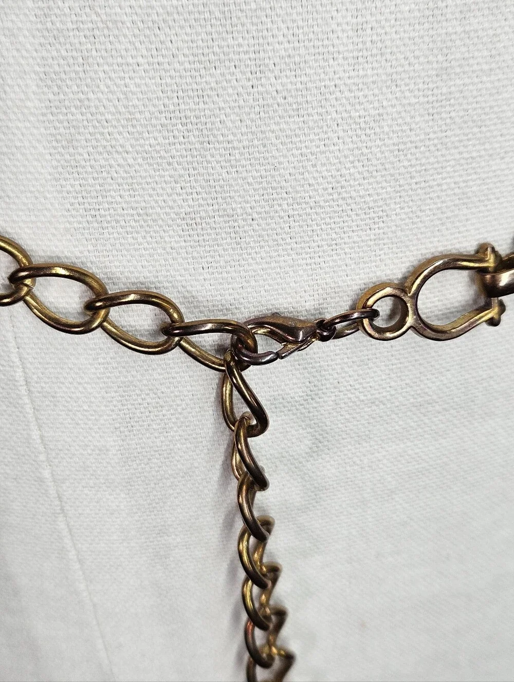 Chain Belt S/M Vintage Antique Copper Gold Gancini Horsebit Equestrian Necklace